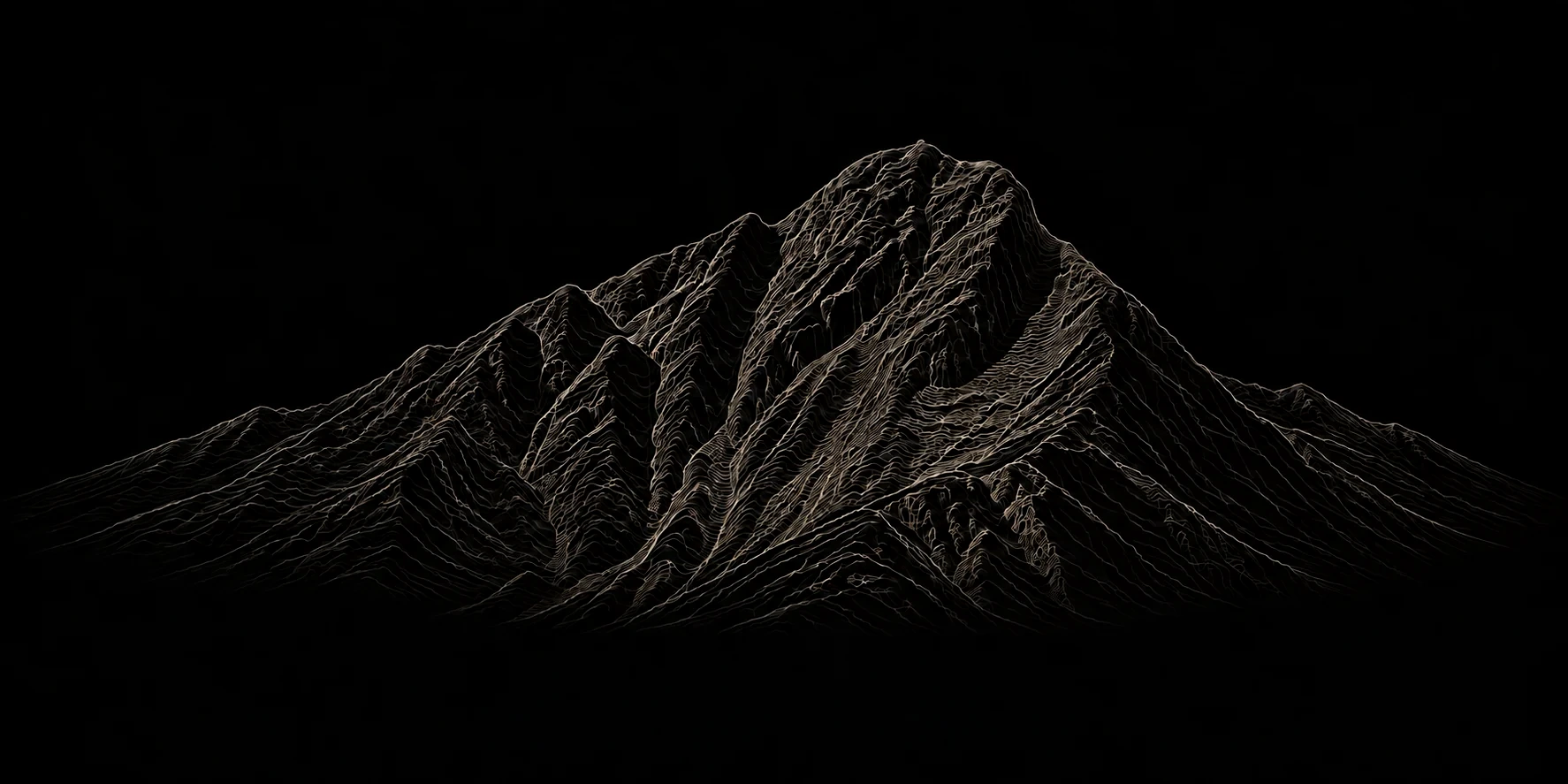 玉山主峰等高線插畫